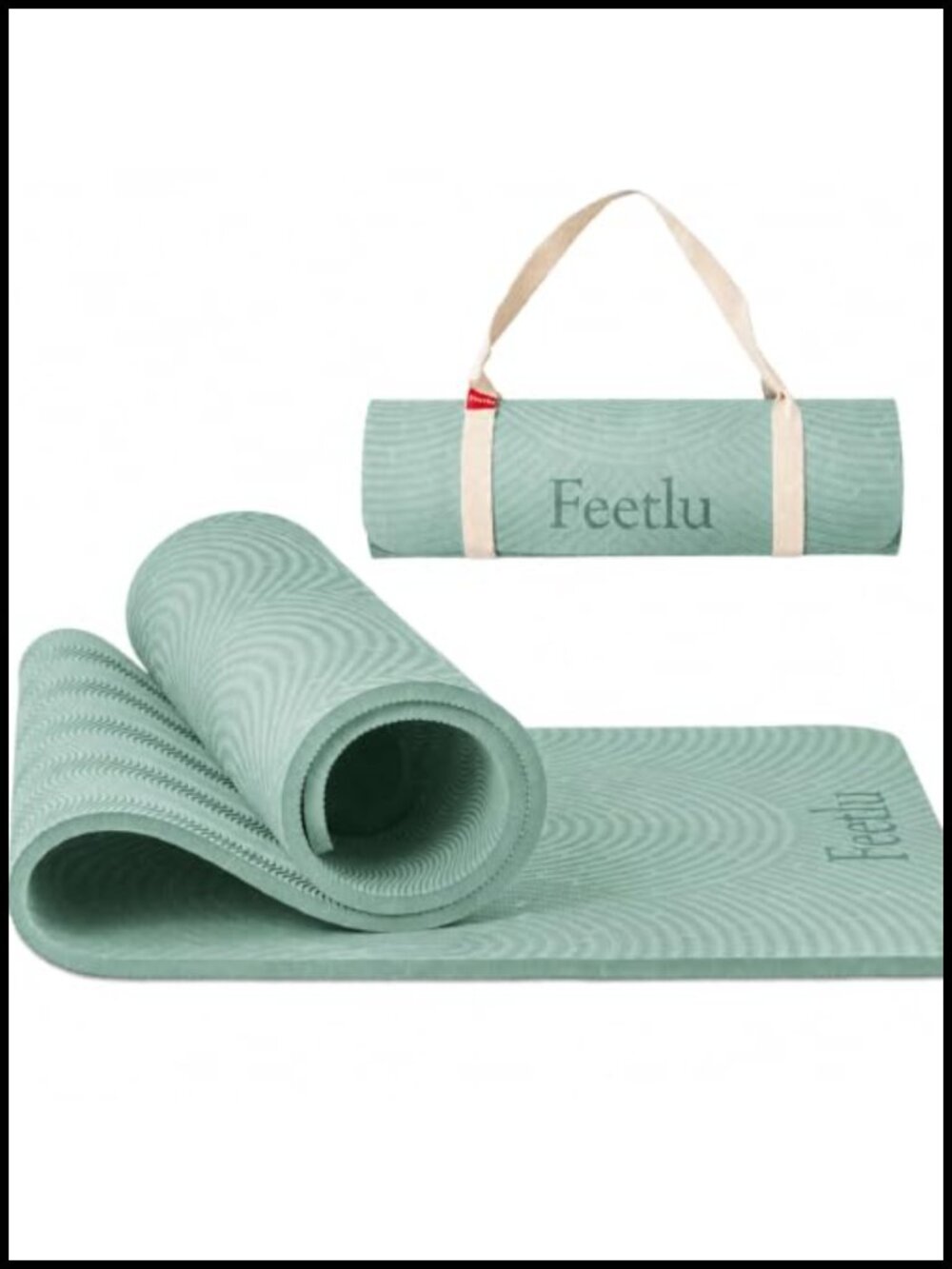 Extra Thick 12mm Exercise Mat 74" x 26" Non-Slip with Yoga Strap